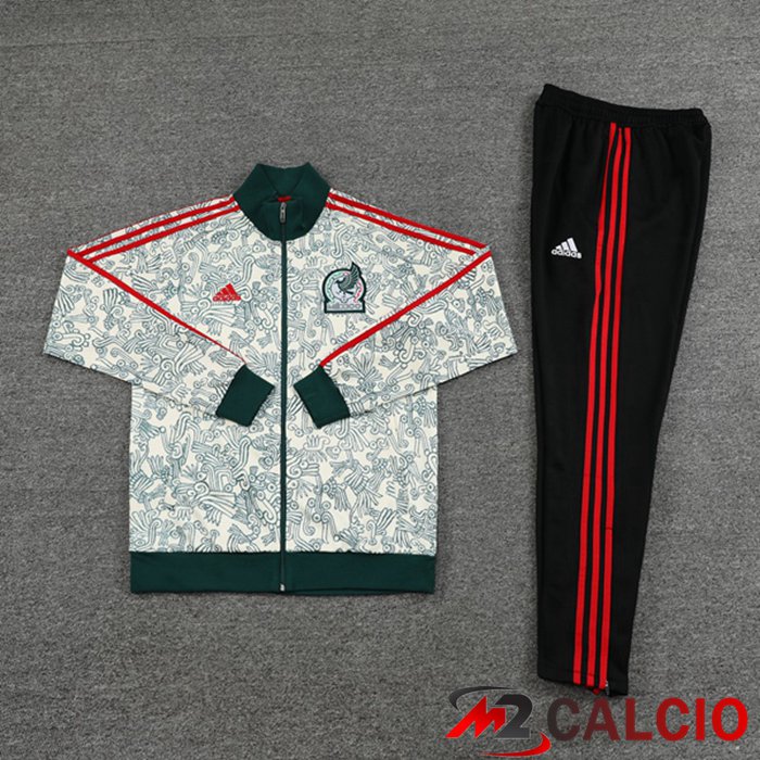 Insieme Tuta Calcio - Giacca Messico Bianco Verde 2022/2023