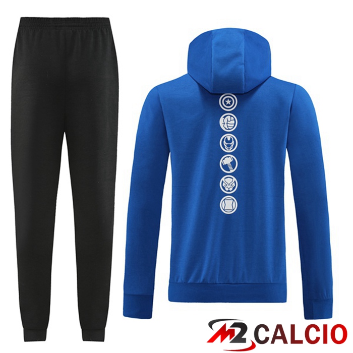 Insieme Giacca Con Cappuccio Tuta Real Madrid Blu 2022/2023