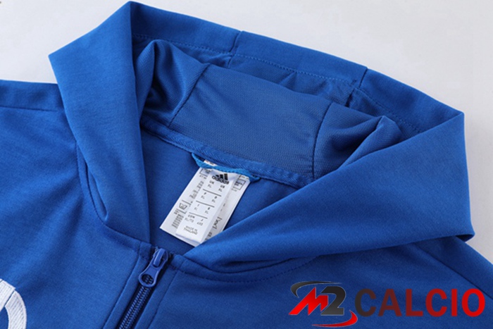 Insieme Giacca Con Cappuccio Tuta Real Madrid Blu 2022/2023