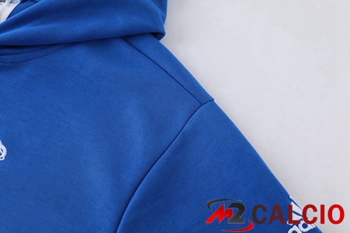 Insieme Giacca Con Cappuccio Tuta Real Madrid Blu 2022/2023