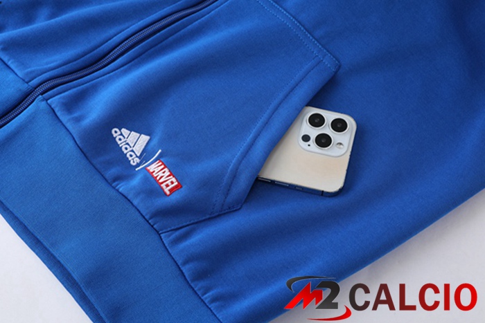 Insieme Giacca Con Cappuccio Tuta Real Madrid Blu 2022/2023