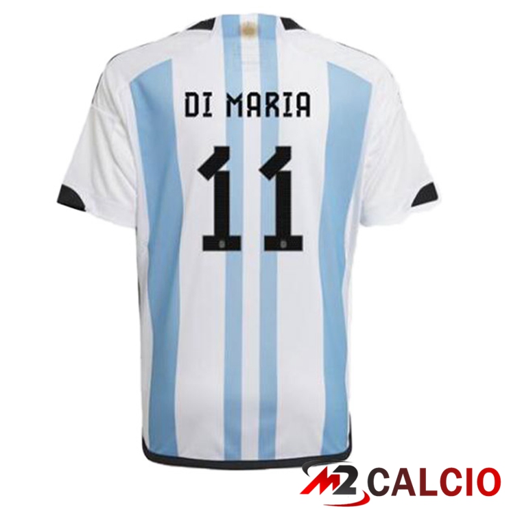 Maglie Calcio Personalizzate,Tute Calcio Squadre,Maglia Nazionale Italiana Calcio | Maglie Calcio Argentina (DI MARIA 11) Prima Blu Bianco Coppa Del Mondo 2022