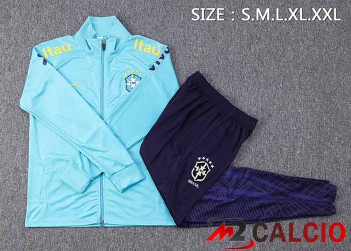 Insieme Tuta Calcio - Giacca Brasile Blu 2022/2023