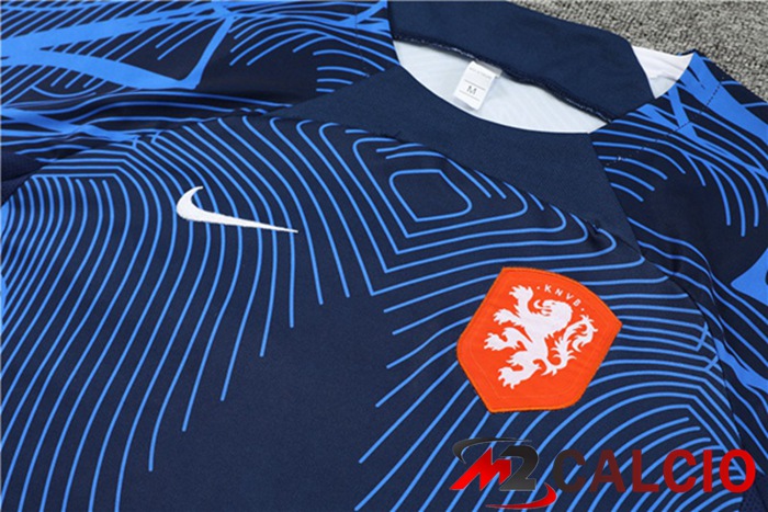 T Shirt Allenamento Paesi Bassi + Pantaloncini Blu Reale 2022/2023