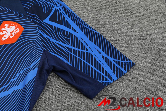 T Shirt Allenamento Paesi Bassi + Pantaloncini Blu Reale 2022/2023