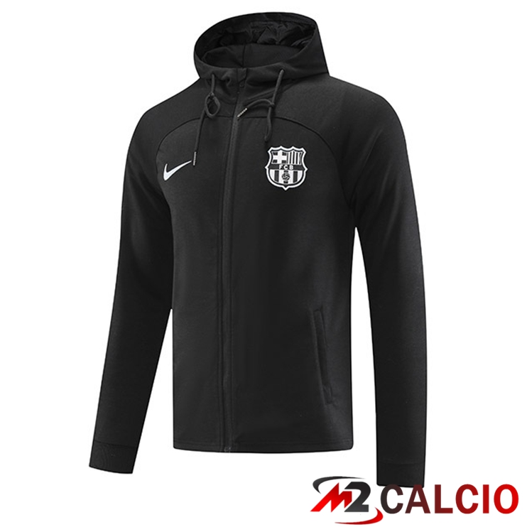 Maglie Calcio Personalizzate,Tute Calcio Squadre,Maglia Nazionale Italiana Calcio | Giacca Con Cappuccio FC Barcellona Nero 2022/2023
