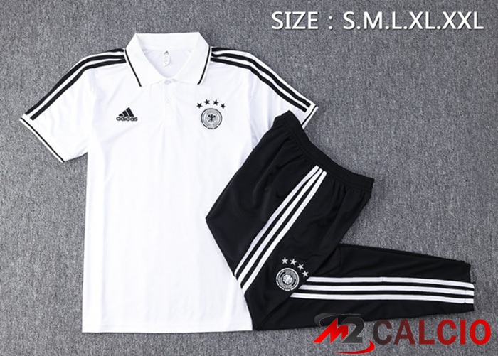 Maglia Polo Germania + Pantaloni Bianco 2023/2024
