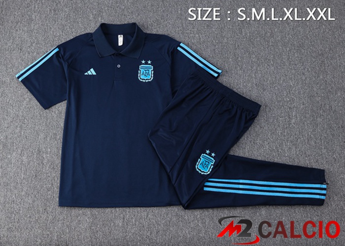 Maglia Polo Argentina + Pantaloni Blu Reale 2023/2024