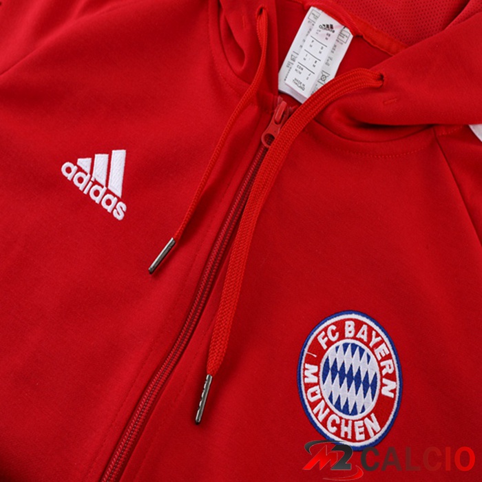 Insieme Giacca Con Cappuccio Tuta Bayern Monaco Rosso 2023/2024