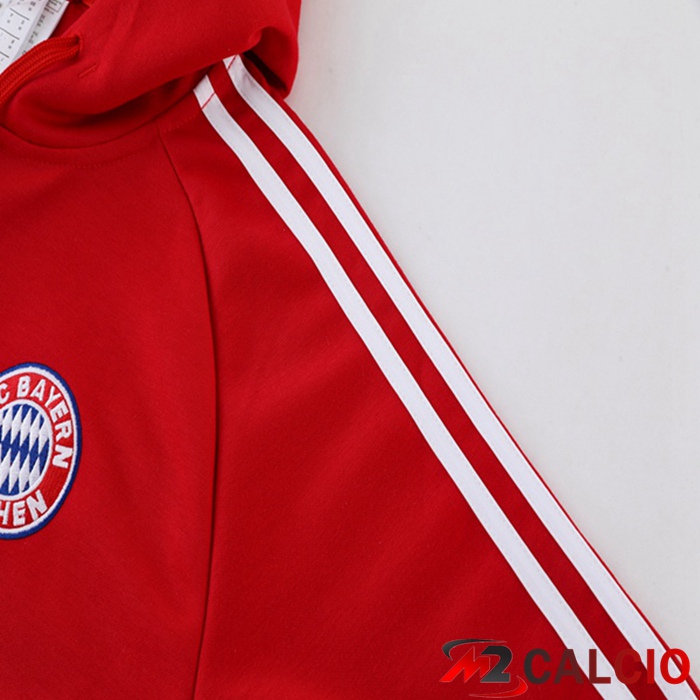 Insieme Giacca Con Cappuccio Tuta Bayern Monaco Rosso 2023/2024