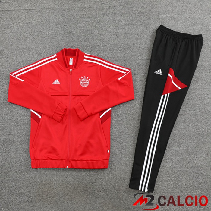 Insieme Tuta Calcio - Giacca Bayern Monaco Rosso 2023/2024