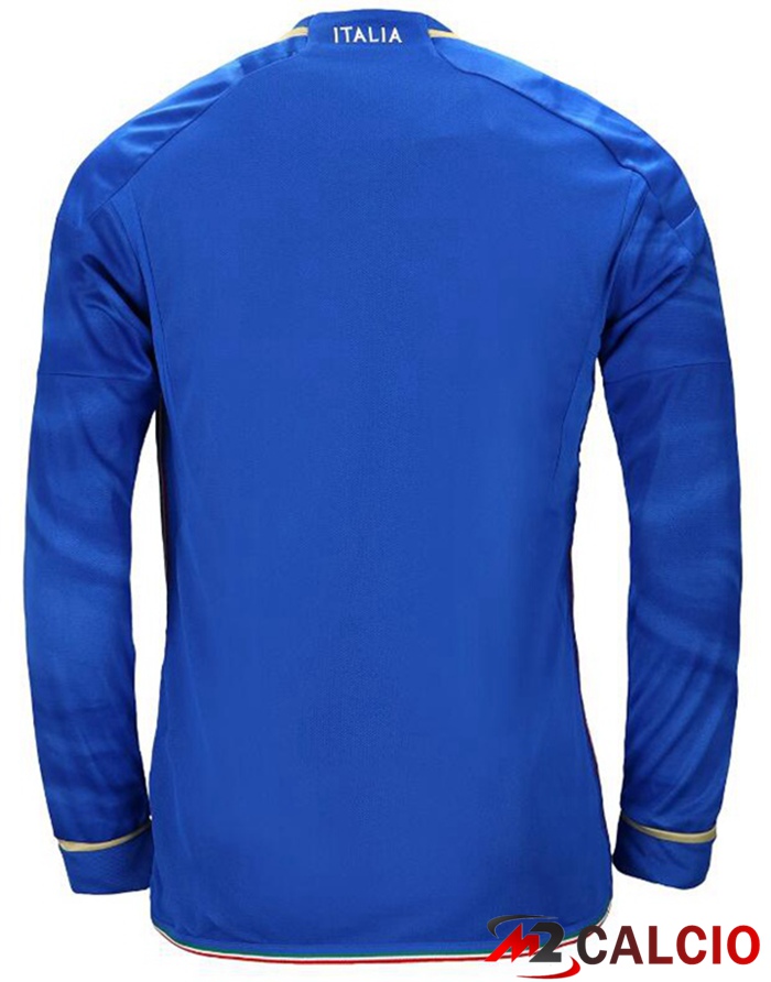 Maglie Calcio Italia Manica Lunga Prima Blu 2023/2024