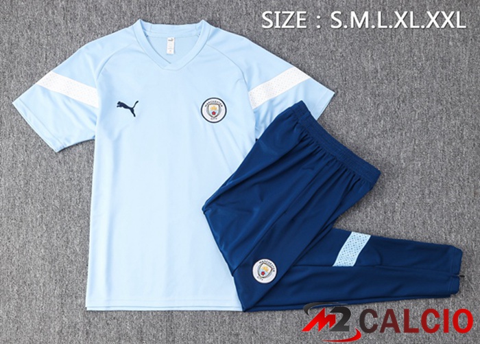 T Shirt Allenamento Manchester City + Pantaloni Blu 2023/2024