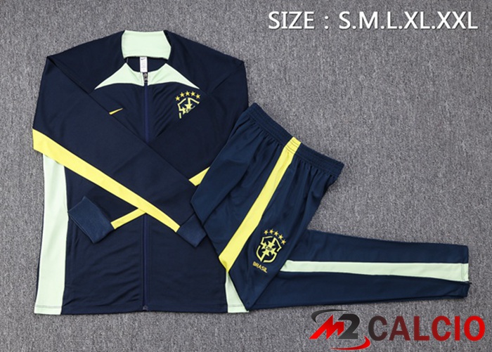 Insieme Tuta Calcio - Giacca Brasile Blu Reale 2023/2024