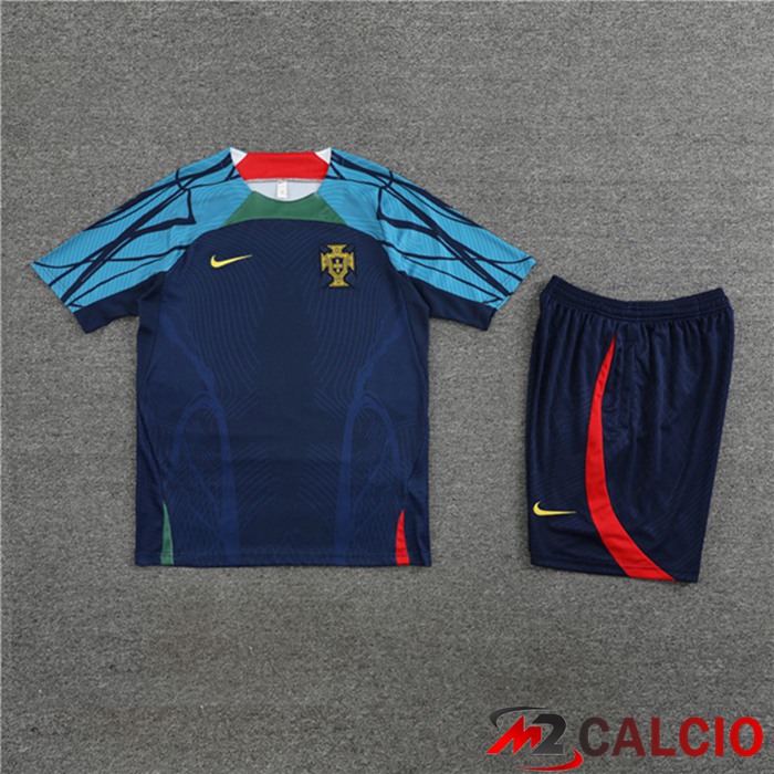 T Shirt Allenamento Portogallo + Pantaloncini Nero 2023/2024