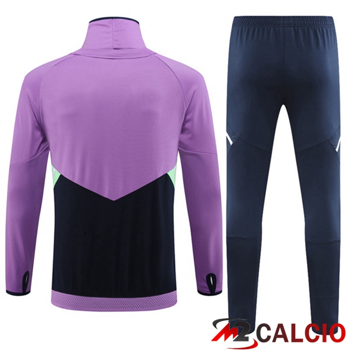 Insieme Tuta Calcio Real Madrid Collo alto Viola 2023/2024