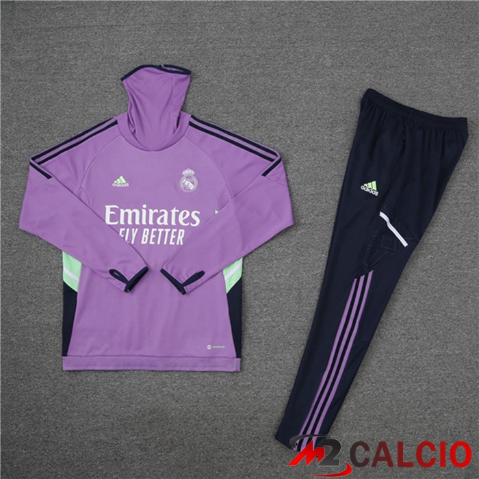 Insieme Tuta Calcio Real Madrid Collo alto Viola 2023/2024