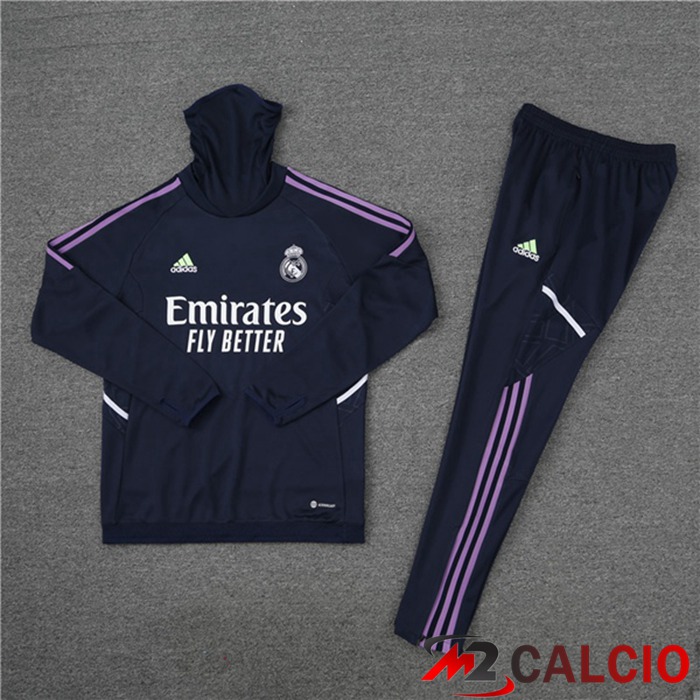 Insieme Tuta Calcio Real Madrid Collo alto Blu Reale 2023/2024