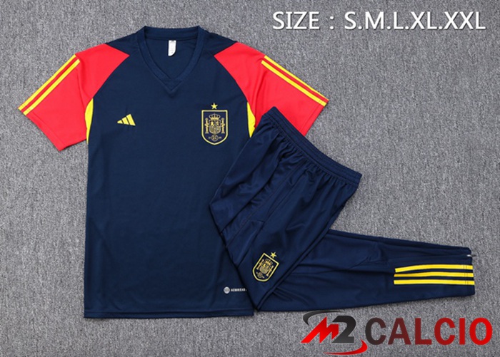 T Shirt Allenamento Spagna + Pantaloni Blu Reale 2023/2024