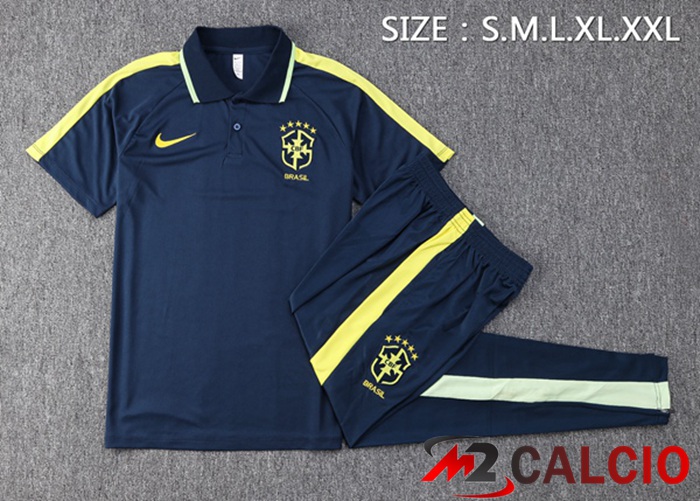 Maglia Polo Brasile + Pantaloni Blu Reale 2023/2024