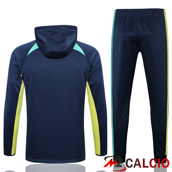 Insieme Giacca Con Cappuccio Tuta Brasile Blu Reale 2023/2024