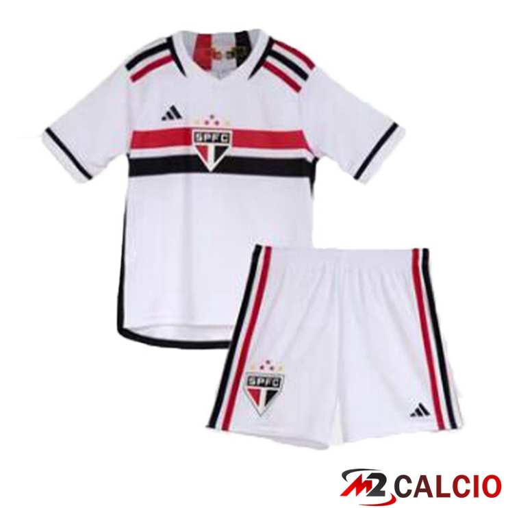Maglie Calcio Personalizzate,Tute Calcio Squadre,Maglia Nazionale Italiana Calcio | Maglie Calcio Sao Paulo FC Bambino Prima Bianco 2023/2024