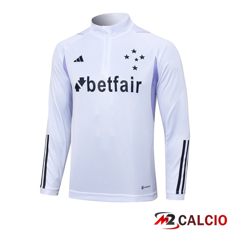 Maglie Calcio Personalizzate,Tute Calcio Squadre,Maglia Nazionale Italiana Calcio | Felpa Allenamento Cruzeiro EC Bianco 2023/2024