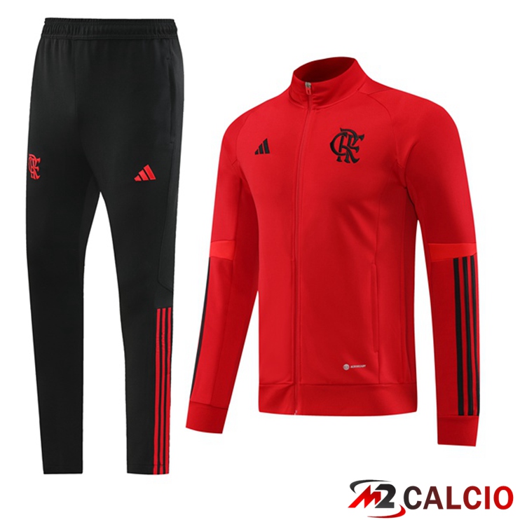 Maglie Calcio Personalizzate,Tute Calcio Squadre,Maglia Nazionale Italiana Calcio | Insieme Tuta Calcio - Giacca Flamengo Rosso 2023/2024
