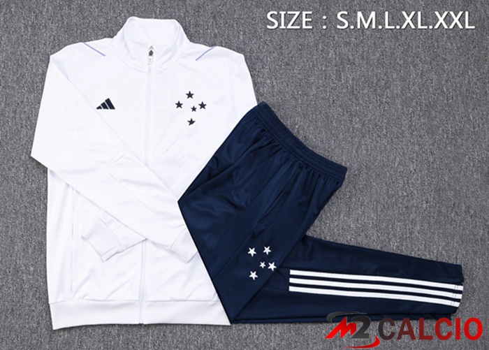 Insieme Tuta Calcio - Giacca Cruzeiro EC Bianco 2023/2024