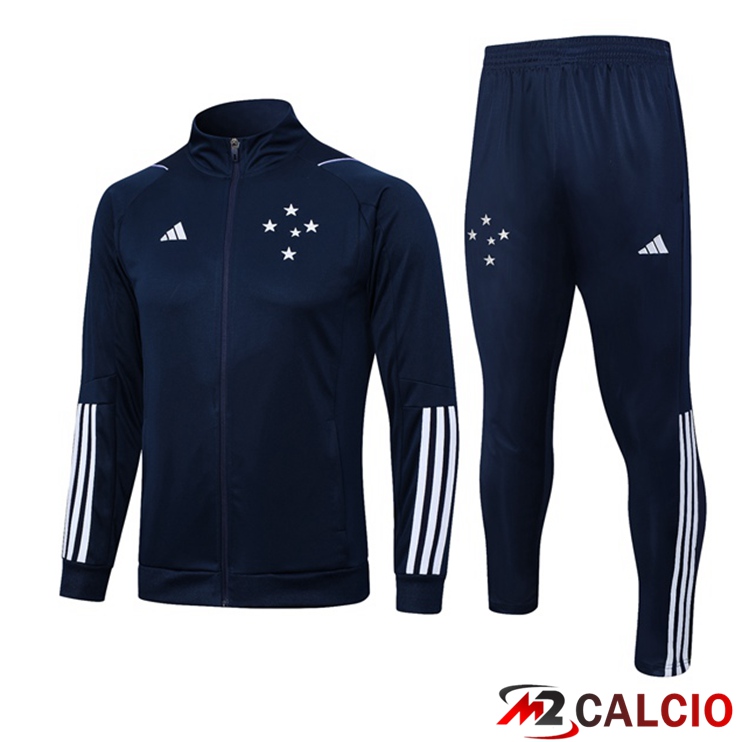 Maglie Calcio Personalizzate,Tute Calcio Squadre,Maglia Nazionale Italiana Calcio | Insieme Tuta Calcio - Giacca Cruzeiro EC Blu Reale 2023/2024