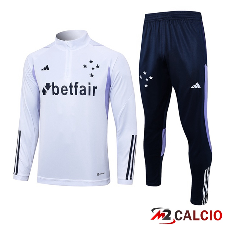 Maglie Calcio Personalizzate,Tute Calcio Squadre,Maglia Nazionale Italiana Calcio | Insieme Tuta Calcio Cruzeiro EC Bianco 2023/2024