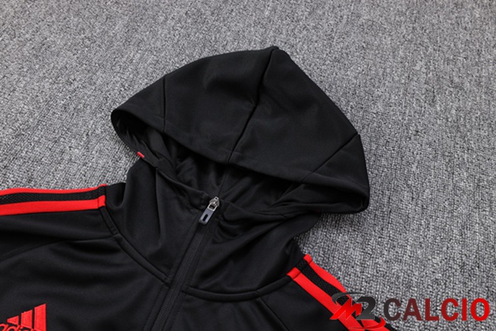 Insieme Giacca Con Cappuccio Tuta Bayern Monaco Nero 2023/2024
