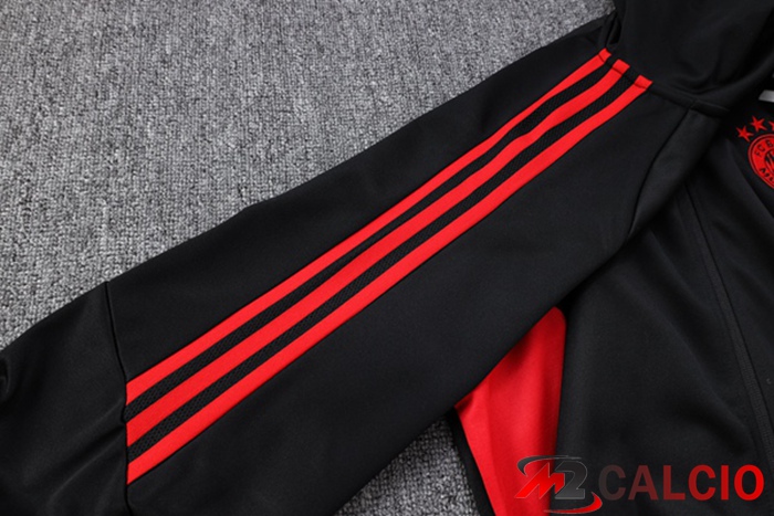 Insieme Giacca Con Cappuccio Tuta Bayern Monaco Nero 2023/2024
