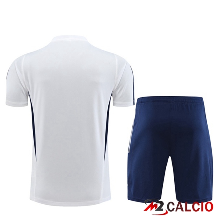 T Shirt Allenamento Italia + Pantaloncini Bianco 2023/2024