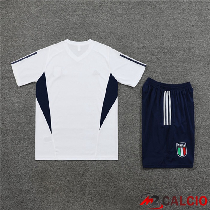 T Shirt Allenamento Italia + Pantaloncini Bianco 2023/2024