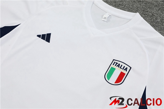T Shirt Allenamento Italia + Pantaloncini Bianco 2023/2024