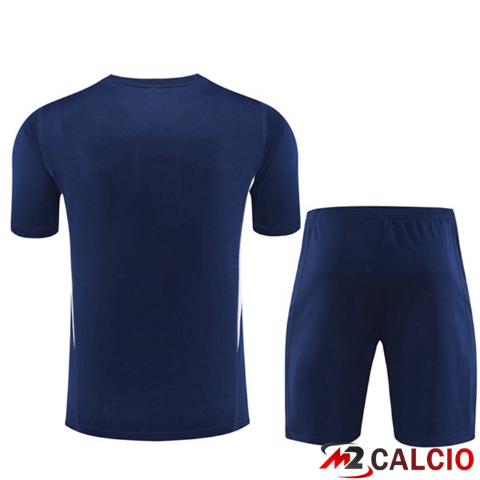 T Shirt Allenamento Italia + Pantaloncini Blu Reale 2023/2024