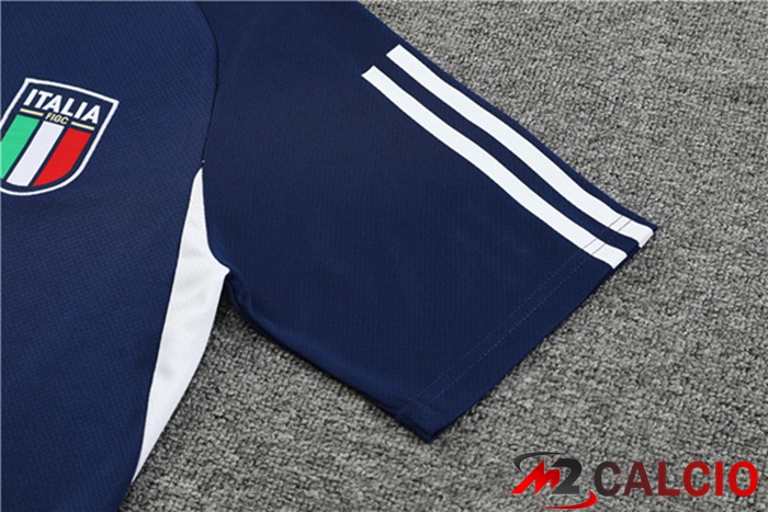 T Shirt Allenamento Italia + Pantaloncini Blu Reale 2023/2024