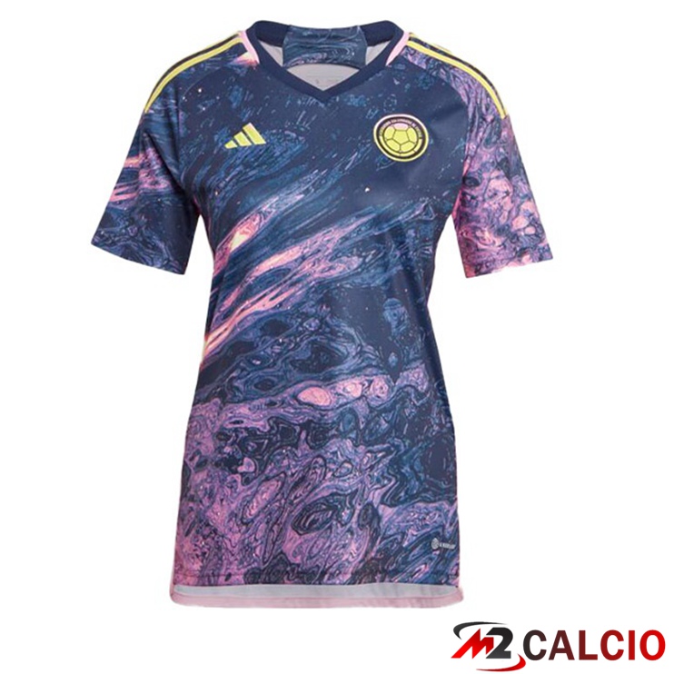 Maglie Calcio Personalizzate,Tute Calcio Squadre,Maglia Nazionale Italiana Calcio | Maglie Calcio Colombia Donna Seconda Nero Viola 2023/2024