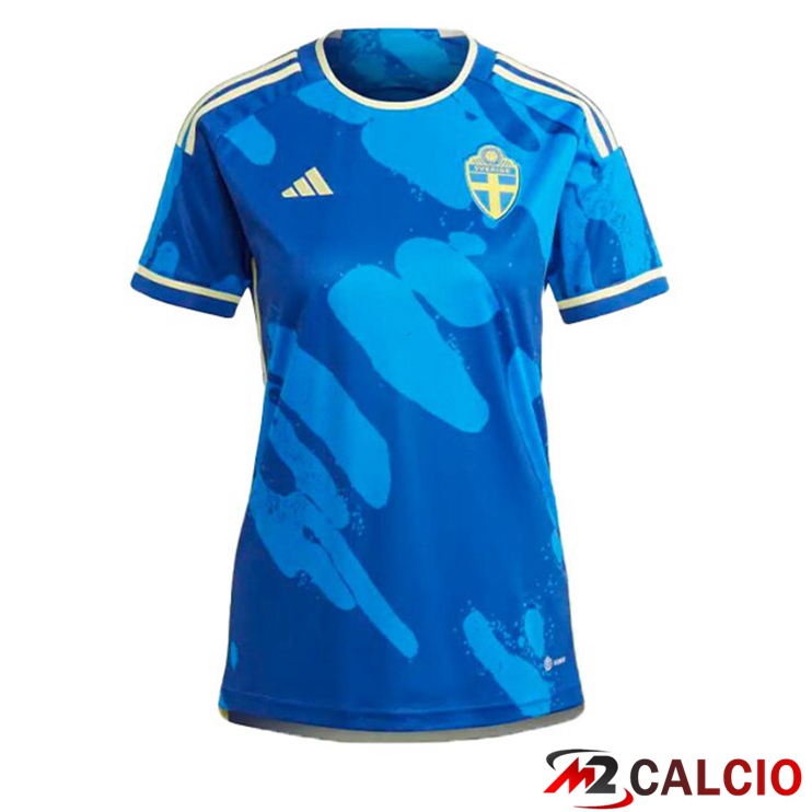 Maglie Calcio Personalizzate,Tute Calcio Squadre,Maglia Nazionale Italiana Calcio | Maglie Calcio Svezia Donna Seconda Blu 2023/2024