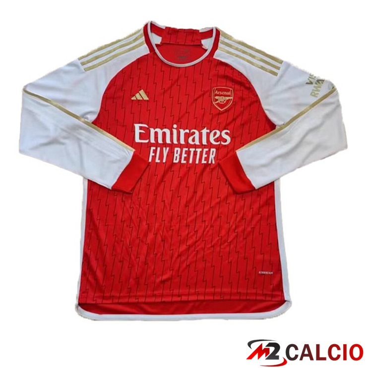 Maglie Calcio Arsenal Prima Manica Lunga Rosso Versione Trapelata 2023/2024