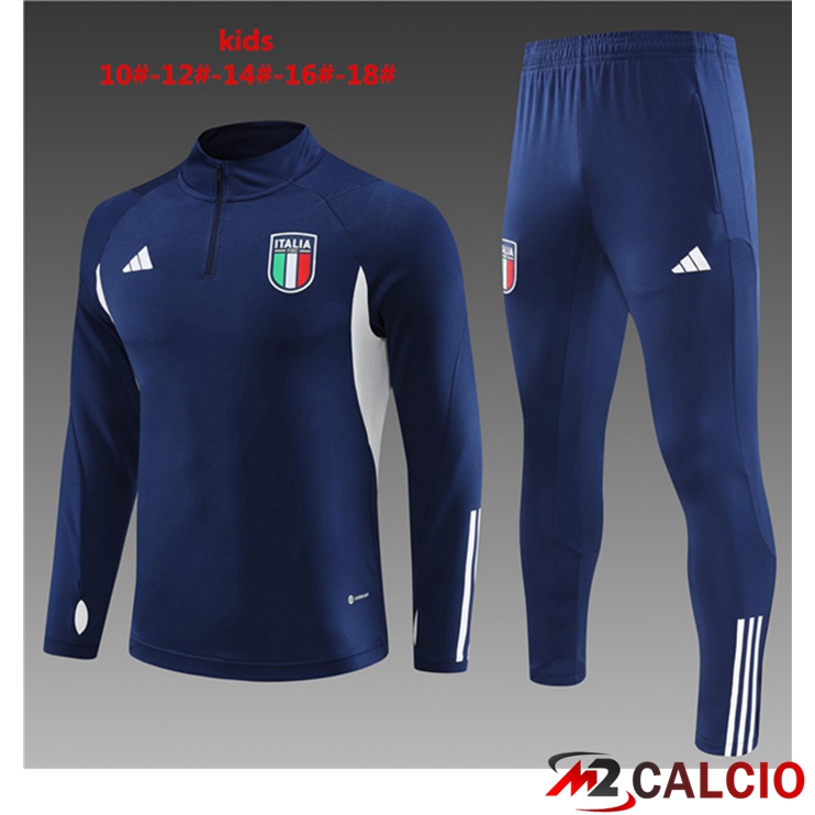 Maglie Calcio Personalizzate,Tute Calcio Squadre,Maglia Nazionale Italiana Calcio | Insieme Tuta Calcio Italia Bambino Blu Reale 2023/2024