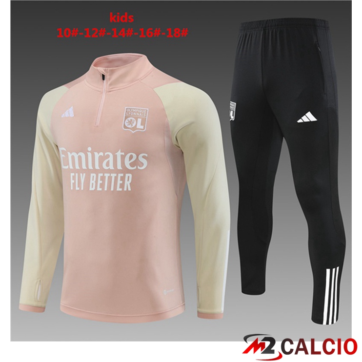 Maglie Calcio Personalizzate,Tute Calcio Squadre,Maglia Nazionale Italiana Calcio | Insieme Tuta Calcio Lyon OL Bambino Rosa 2023/2024