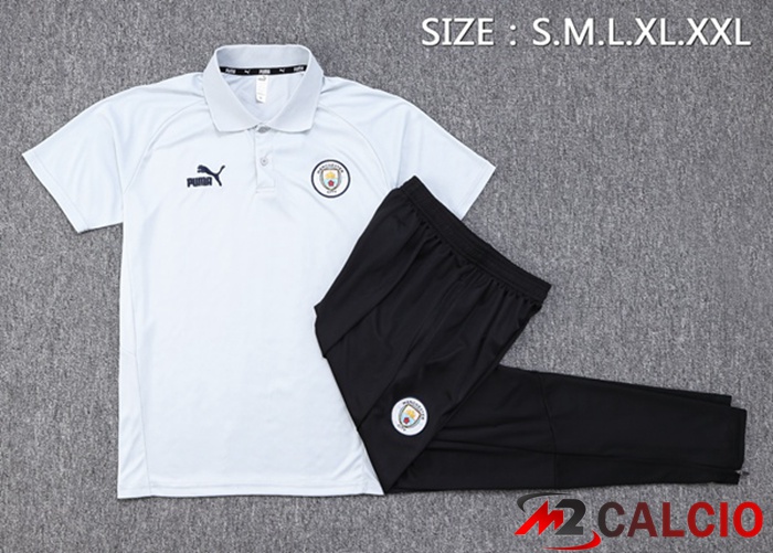 Maglia Polo Manchester City + Pantaloni Bianco 2023/2024