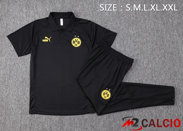 Maglia Polo Dortmund BVB + Pantaloni Nero 2023/2024