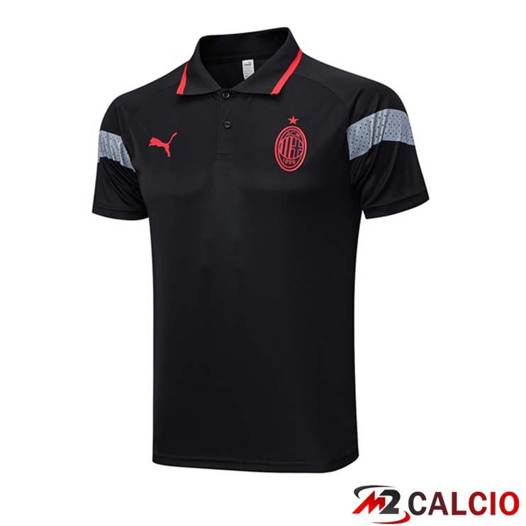 Maglie Calcio Personalizzate,Tute Calcio Squadre,Maglia Nazionale Italiana Calcio | Maglia Polo AC Milan Nero 2023/2024