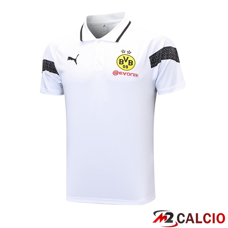Maglie Calcio Personalizzate,Tute Calcio Squadre,Maglia Nazionale Italiana Calcio | Maglia Polo Dortmund BVB Bianco 2023/2024