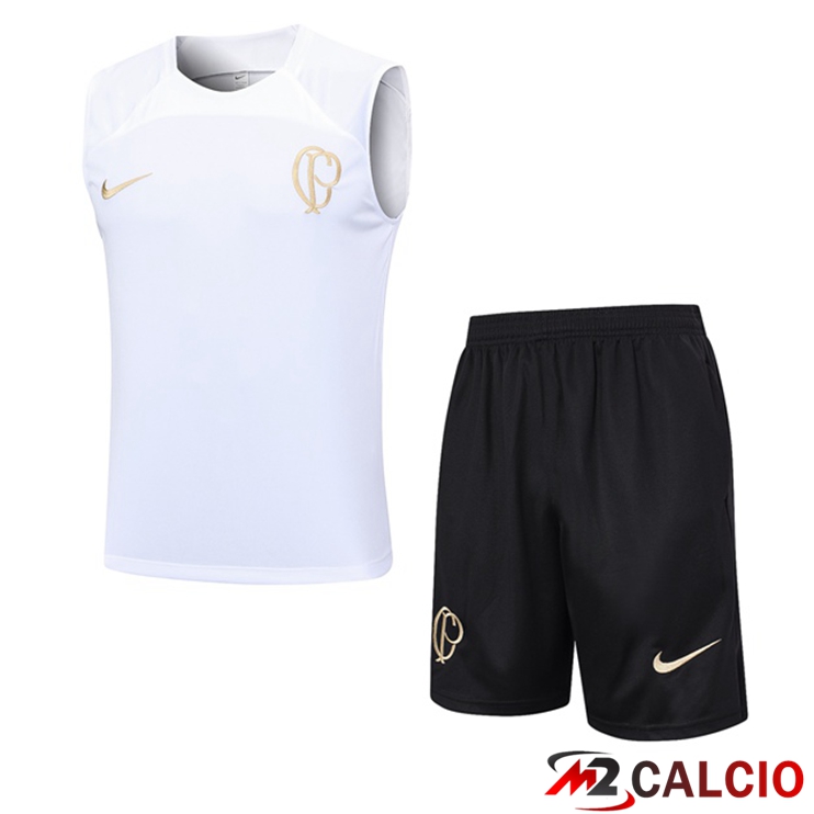 Canotta Calcio Corinthians + Pantaloncini Bianco 2023/2024