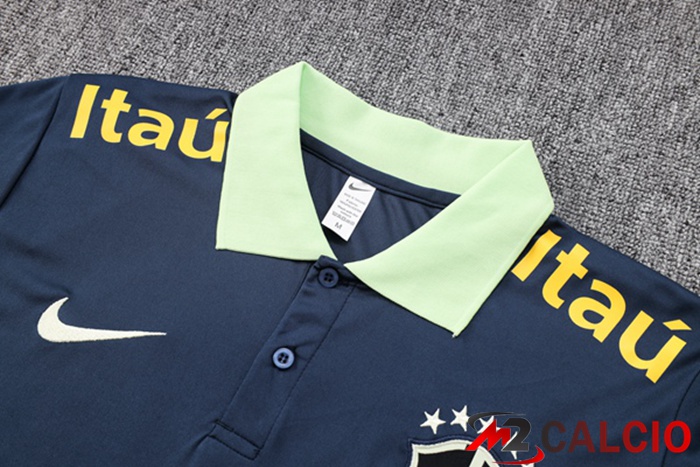 Maglia Polo Brasile + Pantaloni Blu Reale 2023/2024