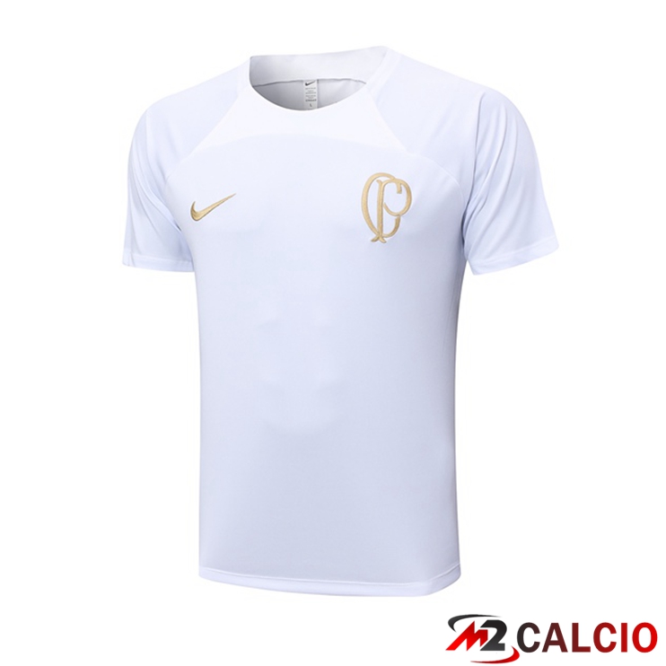 Maglie Calcio Personalizzate,Tute Calcio Squadre,Maglia Nazionale Italiana Calcio | T Shirt Allenamento Corinthians Bianco 2023/2024
